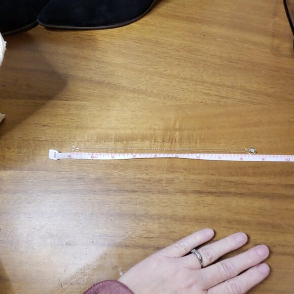 10K Yellow Gold Opal Diamond Pendant Chain is 14K Yellow Gold 16" - Picture 9 of 9